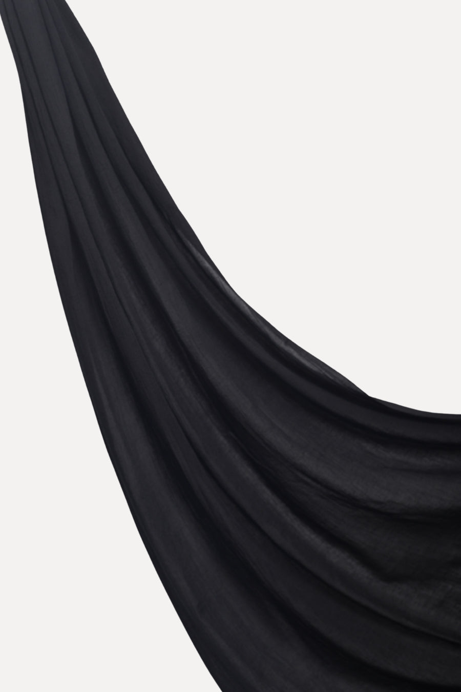 Soft Crumpled Lawn Hijab - Black