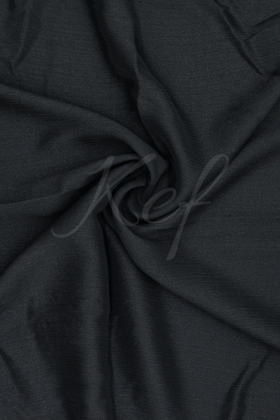 Crinkle Chiffon Hijab - Black (Matte)