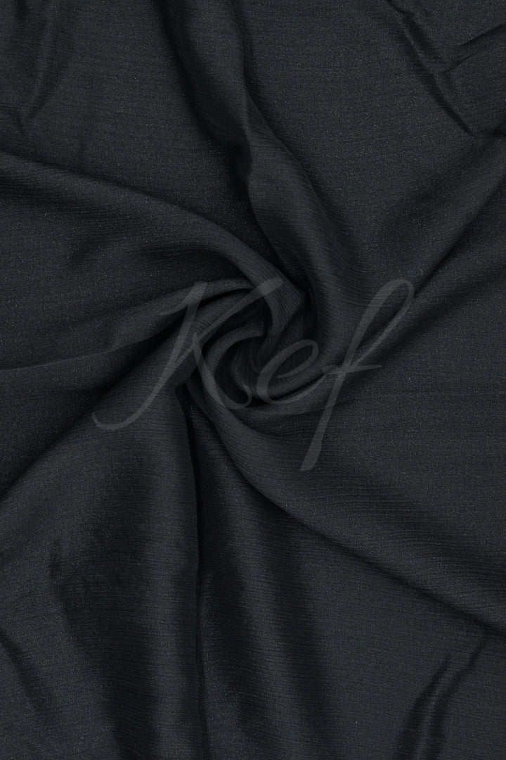 Crinkle Chiffon Hijab - Black (Matte)