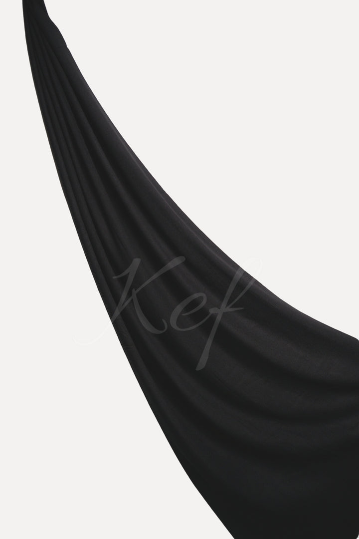 Plain Cashmere Hijab - Black