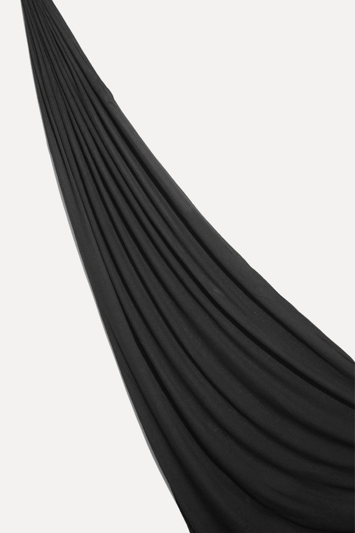 Textured Rib Jersey Hijab - Black
