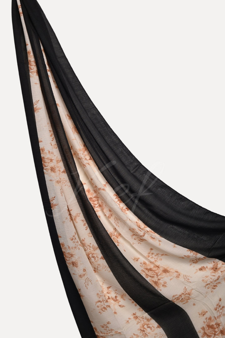 Striped Printed Lawn - Black