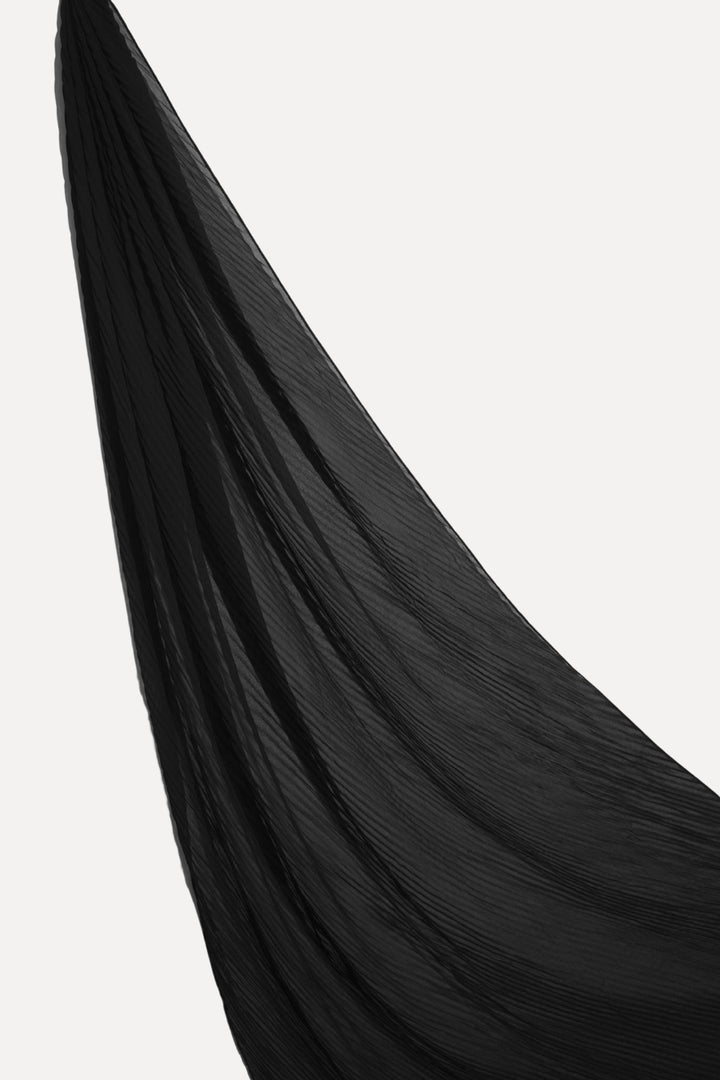 Crinkle Georgette Hijab - Black