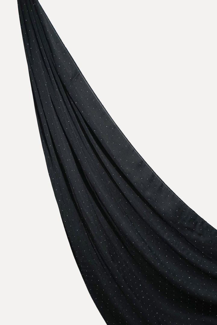 Dotted Matte Chiffon Hijab - Black