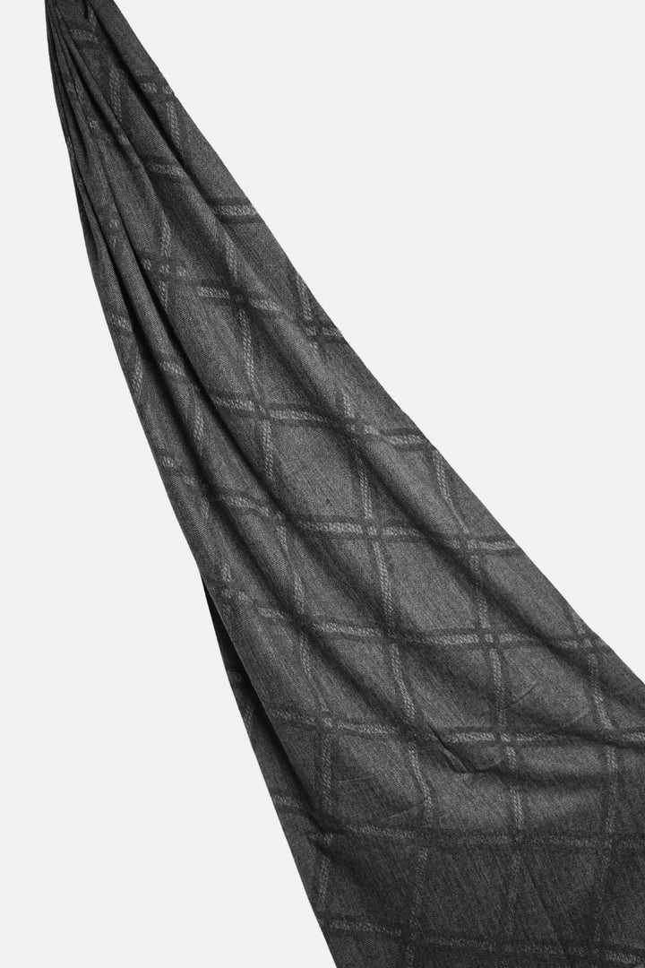 Grid Patterned Cashmere - Black