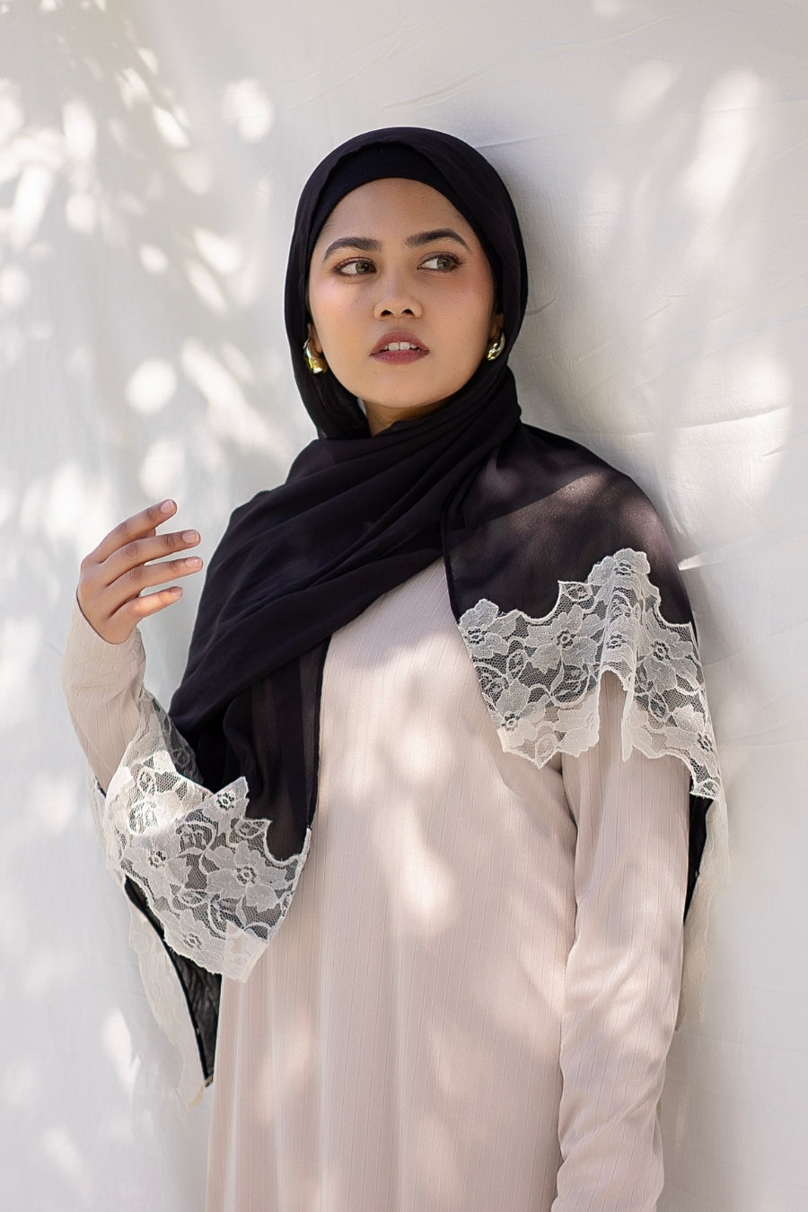 Chantilly Chiffon Hijab - Black