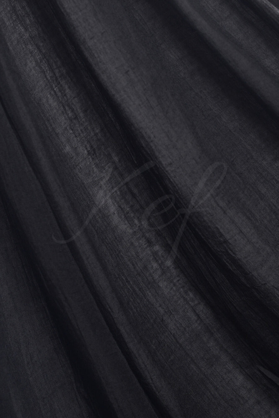 Soft Crumpled Lawn Hijab - Black