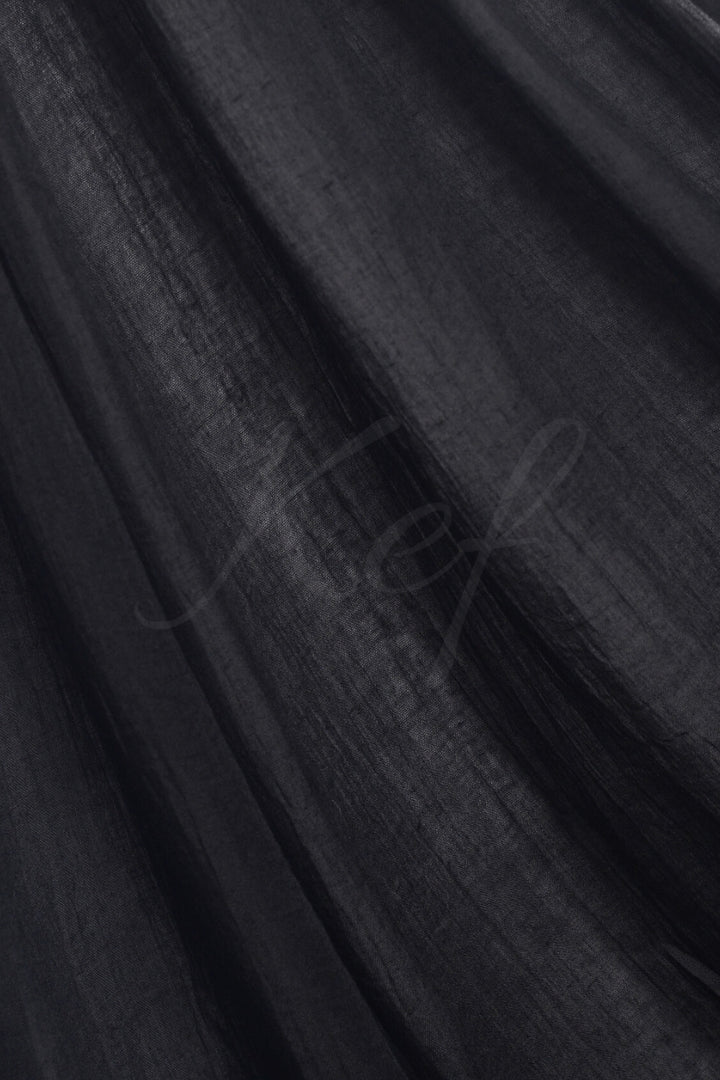 Soft Crumpled Lawn Hijab - Black