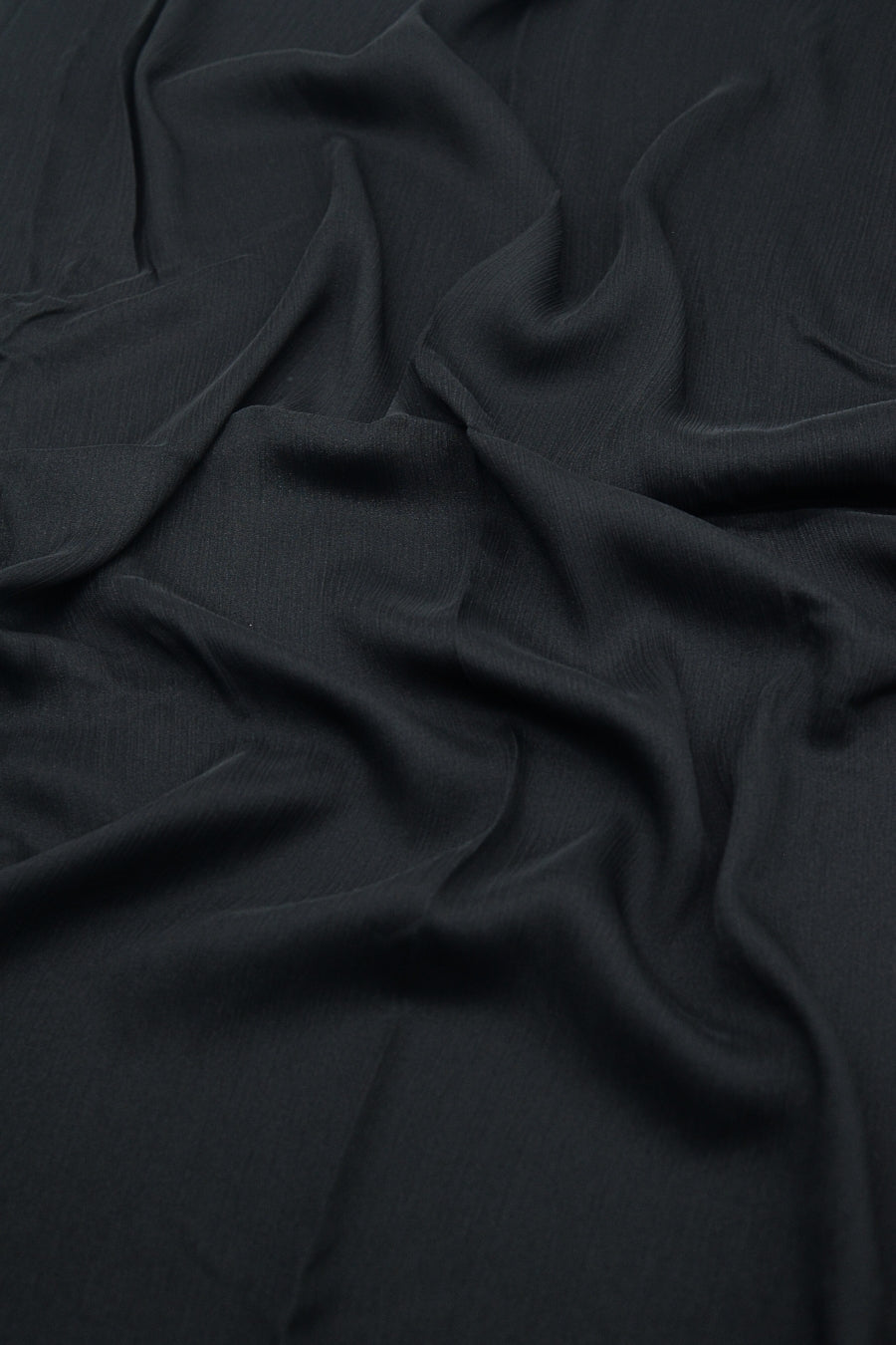 Crinkle Chiffon Hijab - Black (Matte)