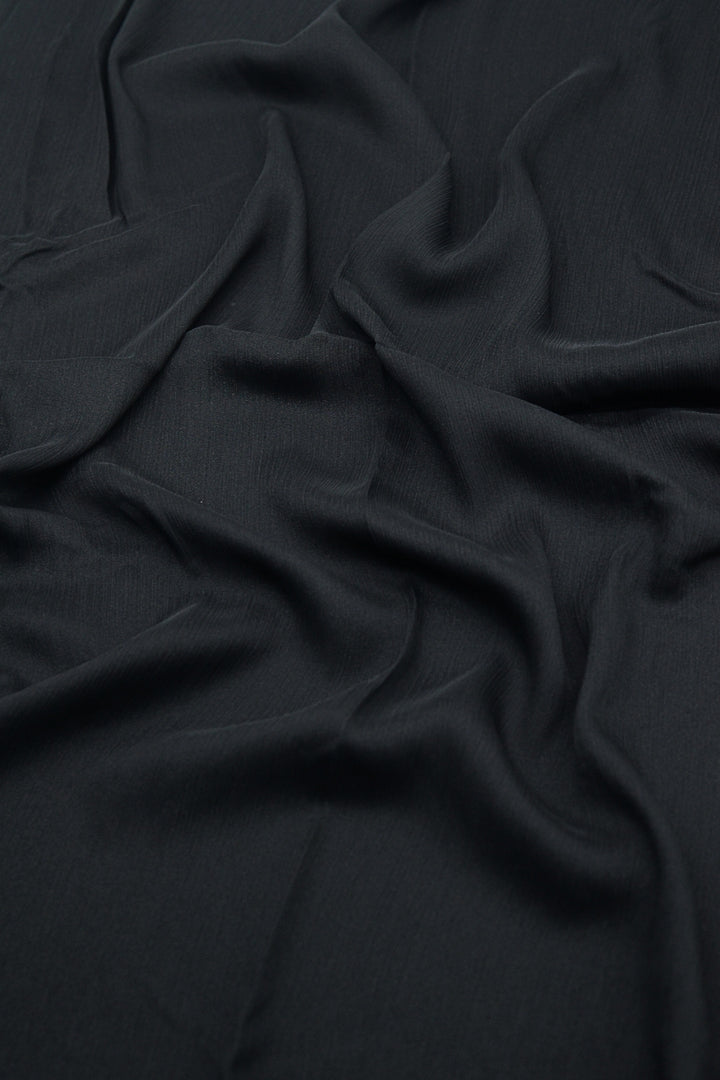 Crinkle Chiffon Hijab - Black (Matte)