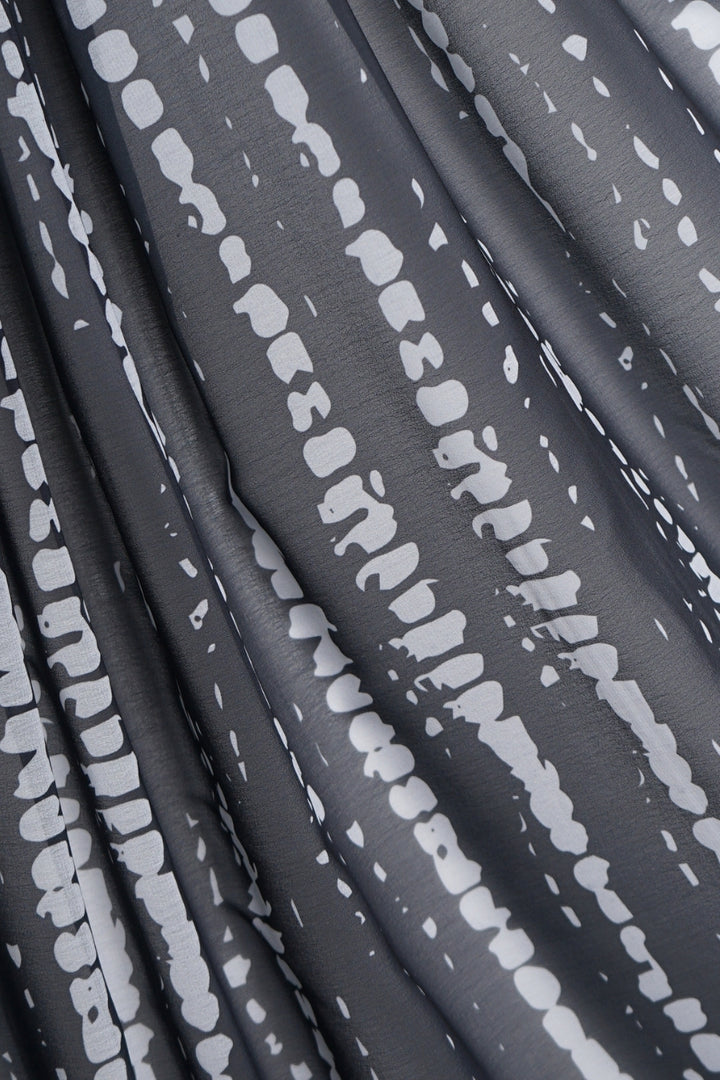 Tiedye Print Chiffon Hijab - Black