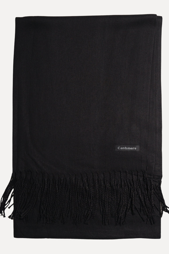 Plain Cashmere Hijab - Black