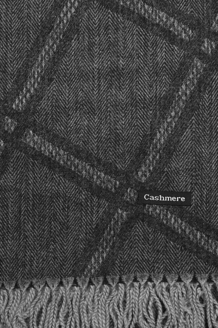 Grid Patterned Cashmere - Black