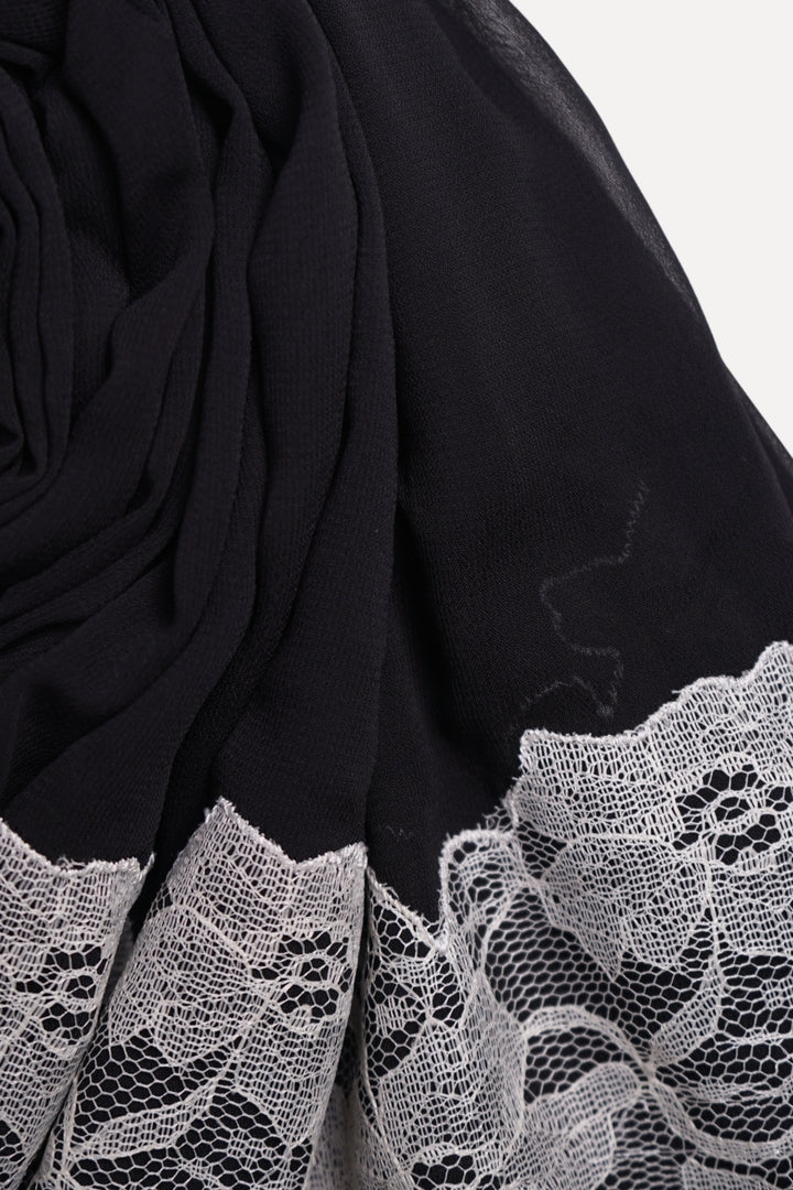 Chantilly Chiffon Hijab - Black