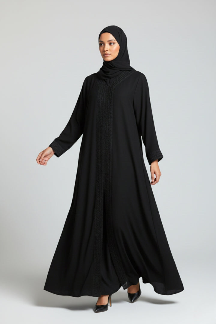 Black Laced Abaya