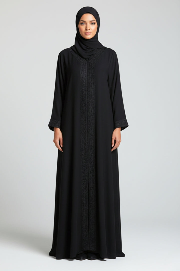 Black Laced Abaya