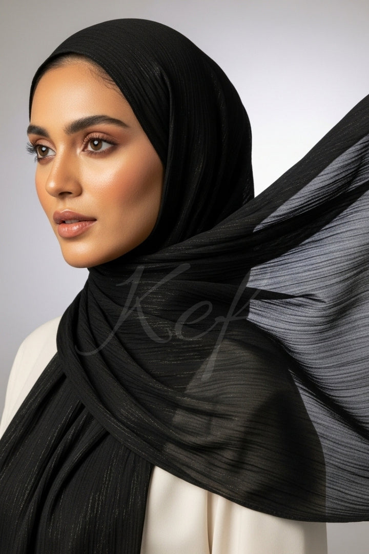 Luxe Chiffon Hijab - Black