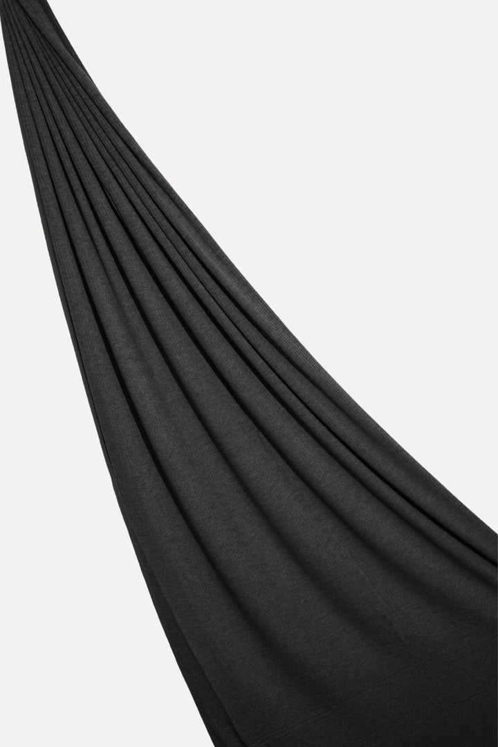 Ribbed Jersey Hijab - Black