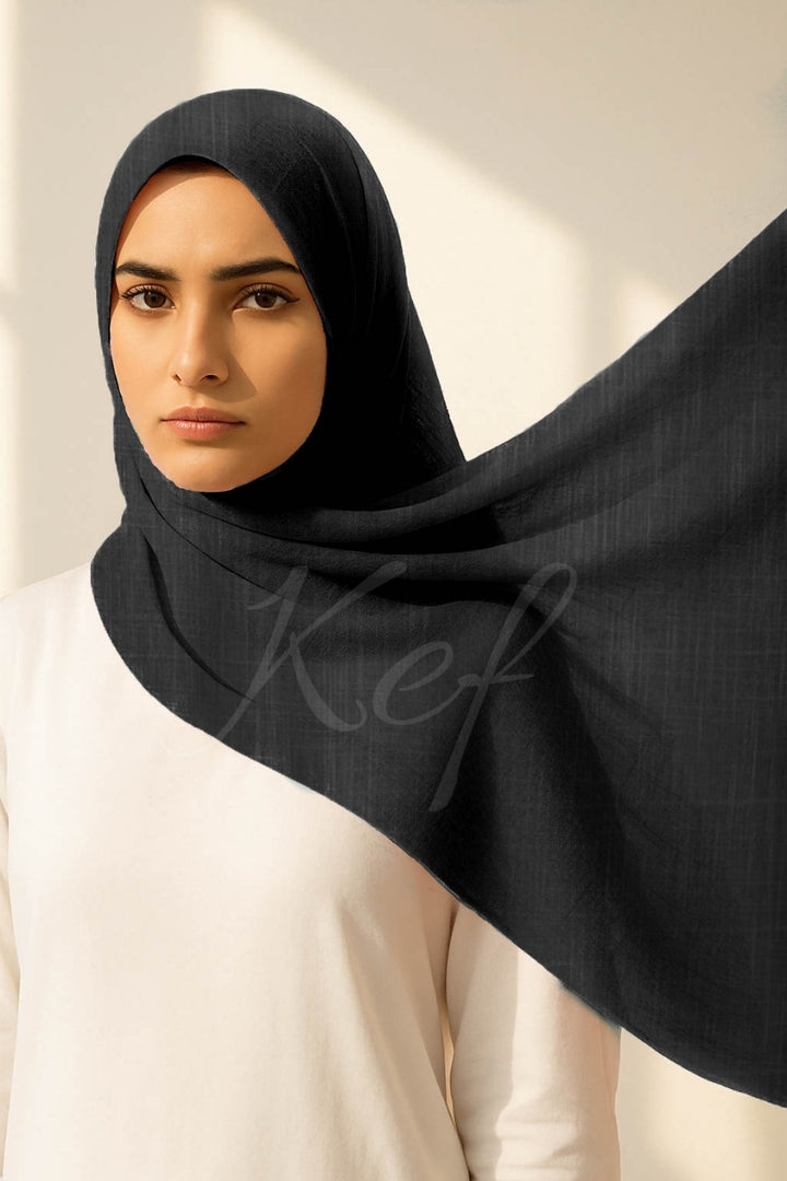 Turkish Lawn Hijab - Black