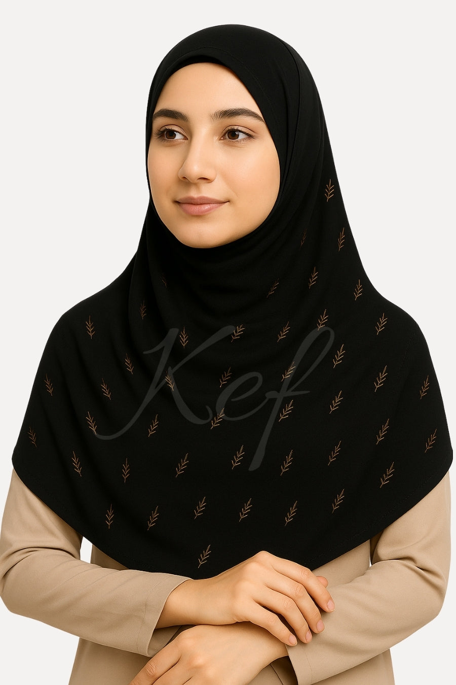 Willow Foil Lawn Hijab - Black
