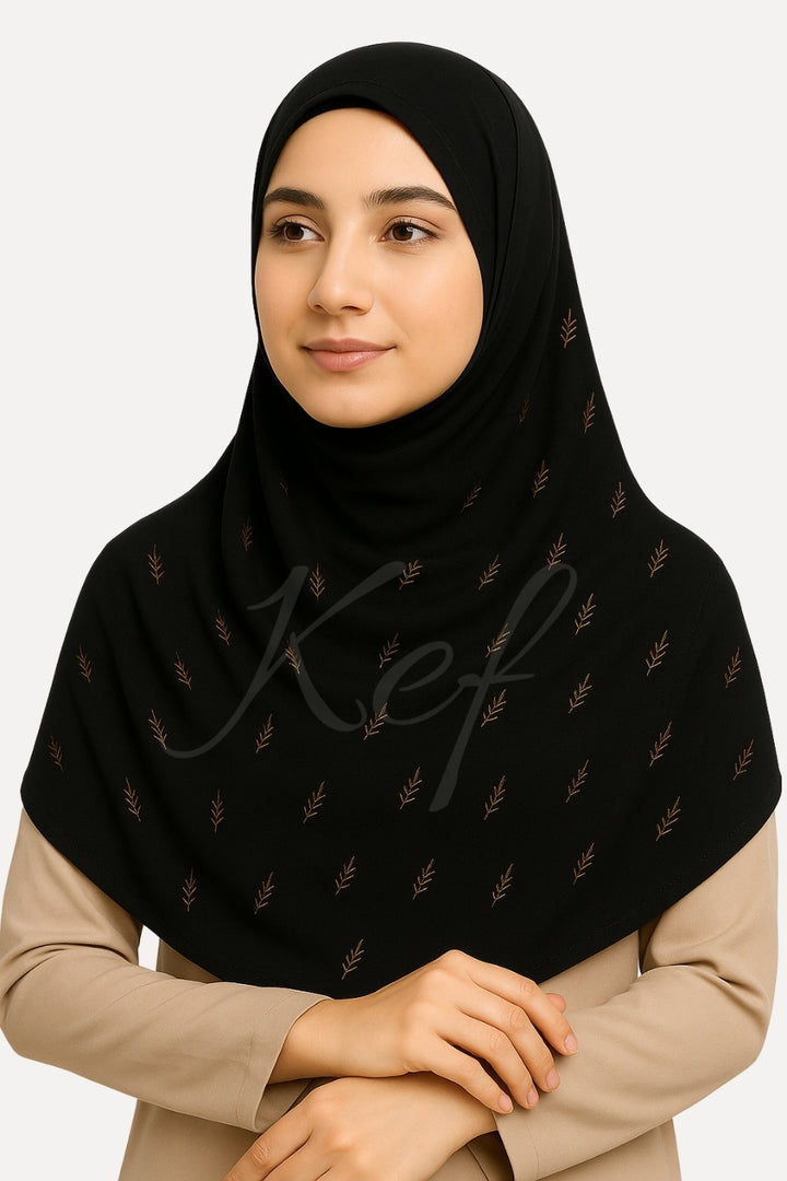 Willow Foil Lawn Hijab - Black