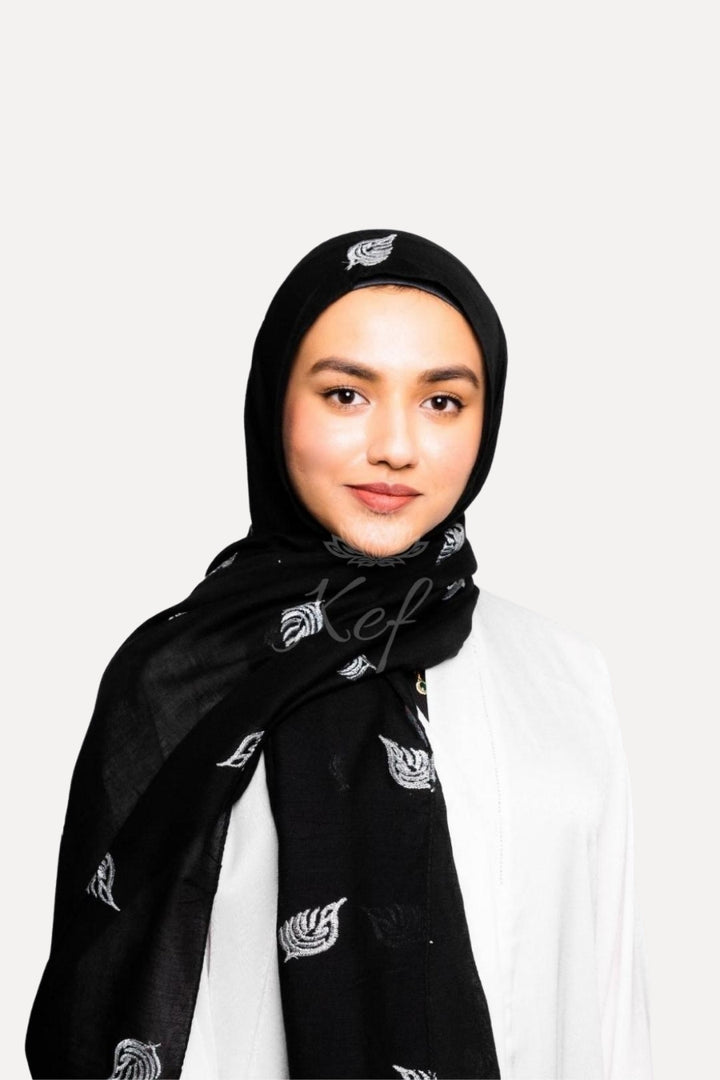 Ovate Lawn Hijab - Black