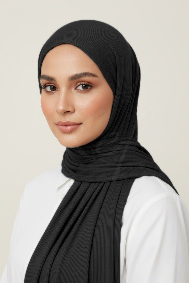 Bamboo Jersey Hijab - Black