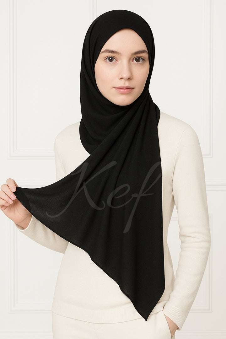 Georgette Hijab - Black