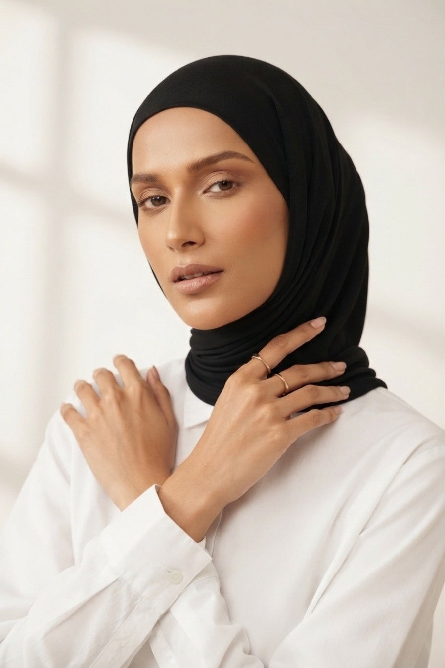 Plain Jersey Hijab - Black