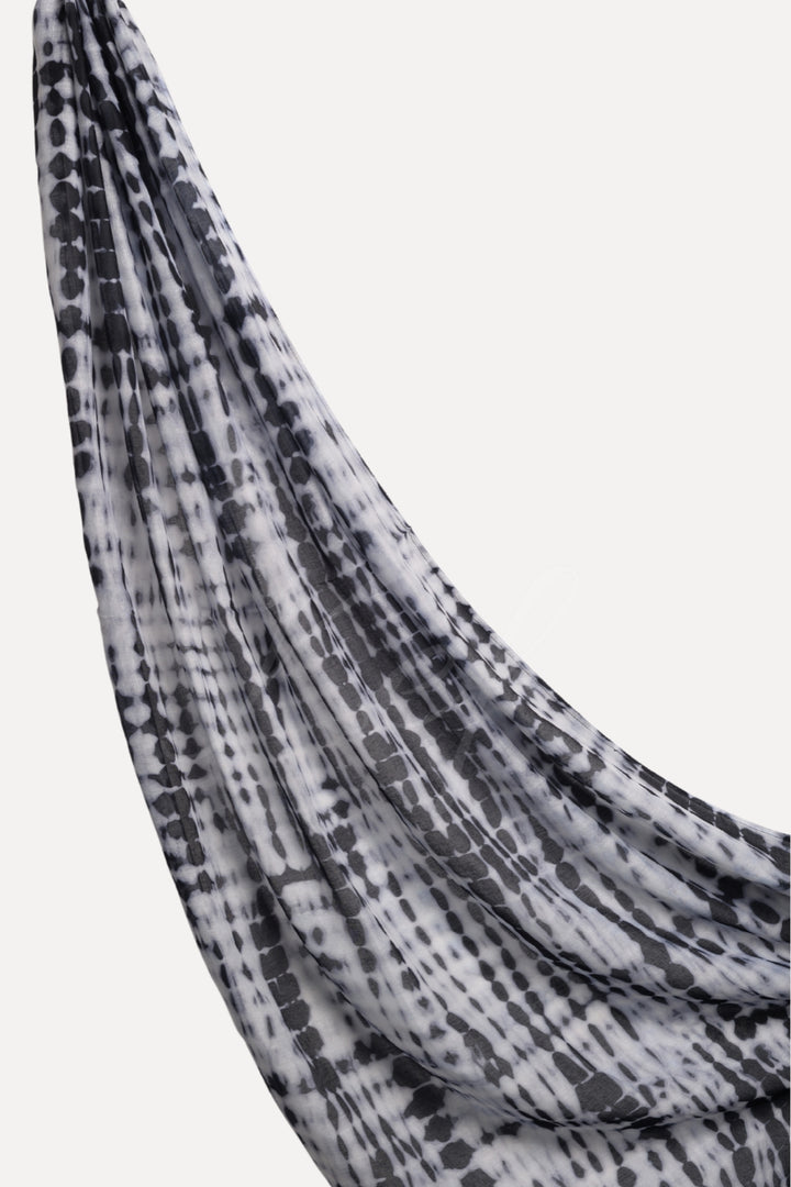 Printed Modal Hijab - Black & White