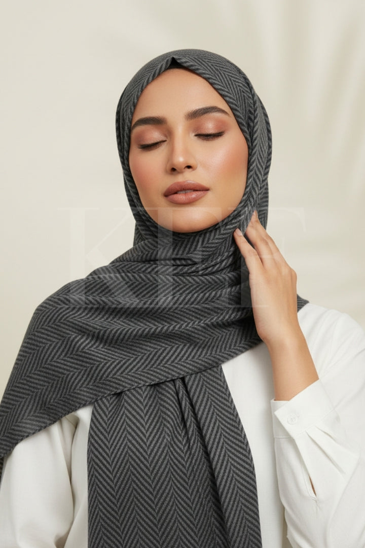 Patterned Cashmere - Black