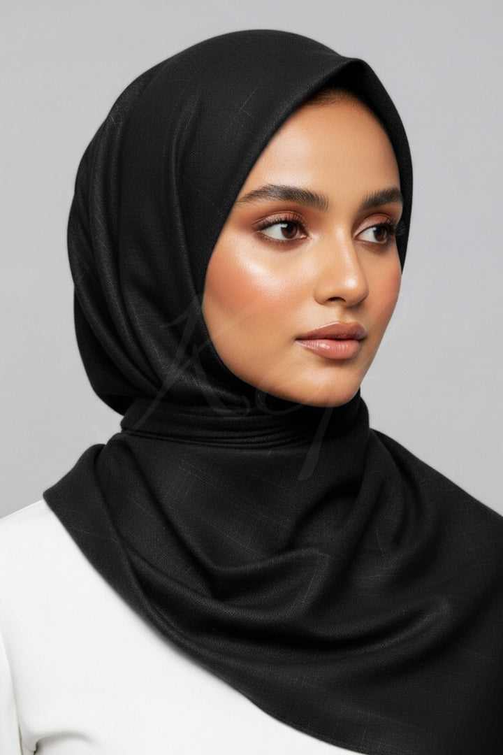 Turkish Lawn Hijab - Black