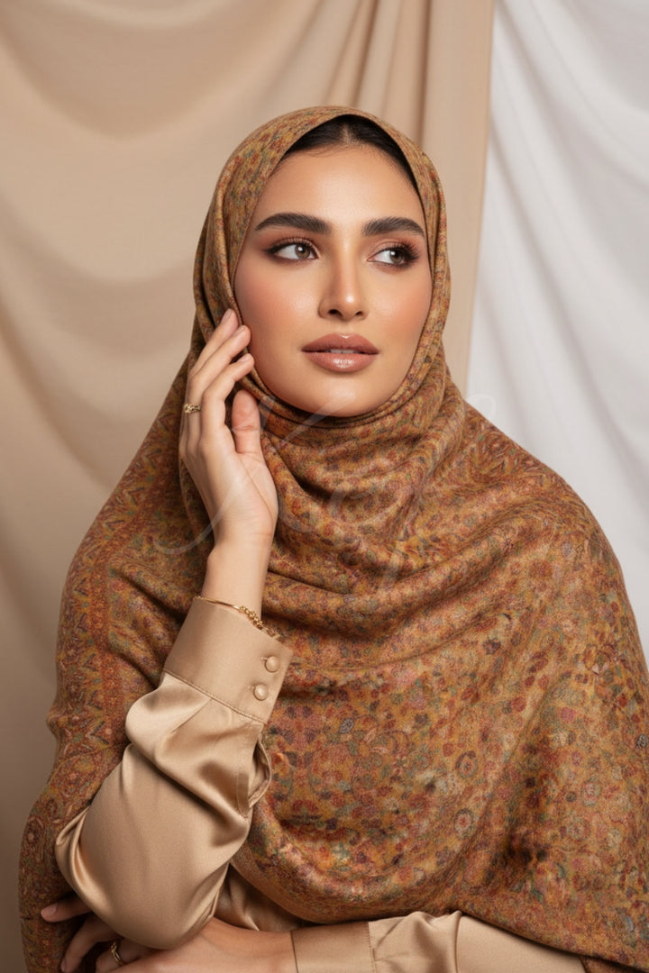 Printed Cashmere Memoir Hijab - Blisfull Wraps