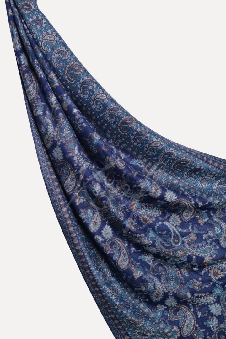 Printed Cashmere Hijab - Blue