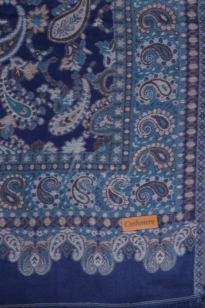 Printed Cashmere Hijab - Blue