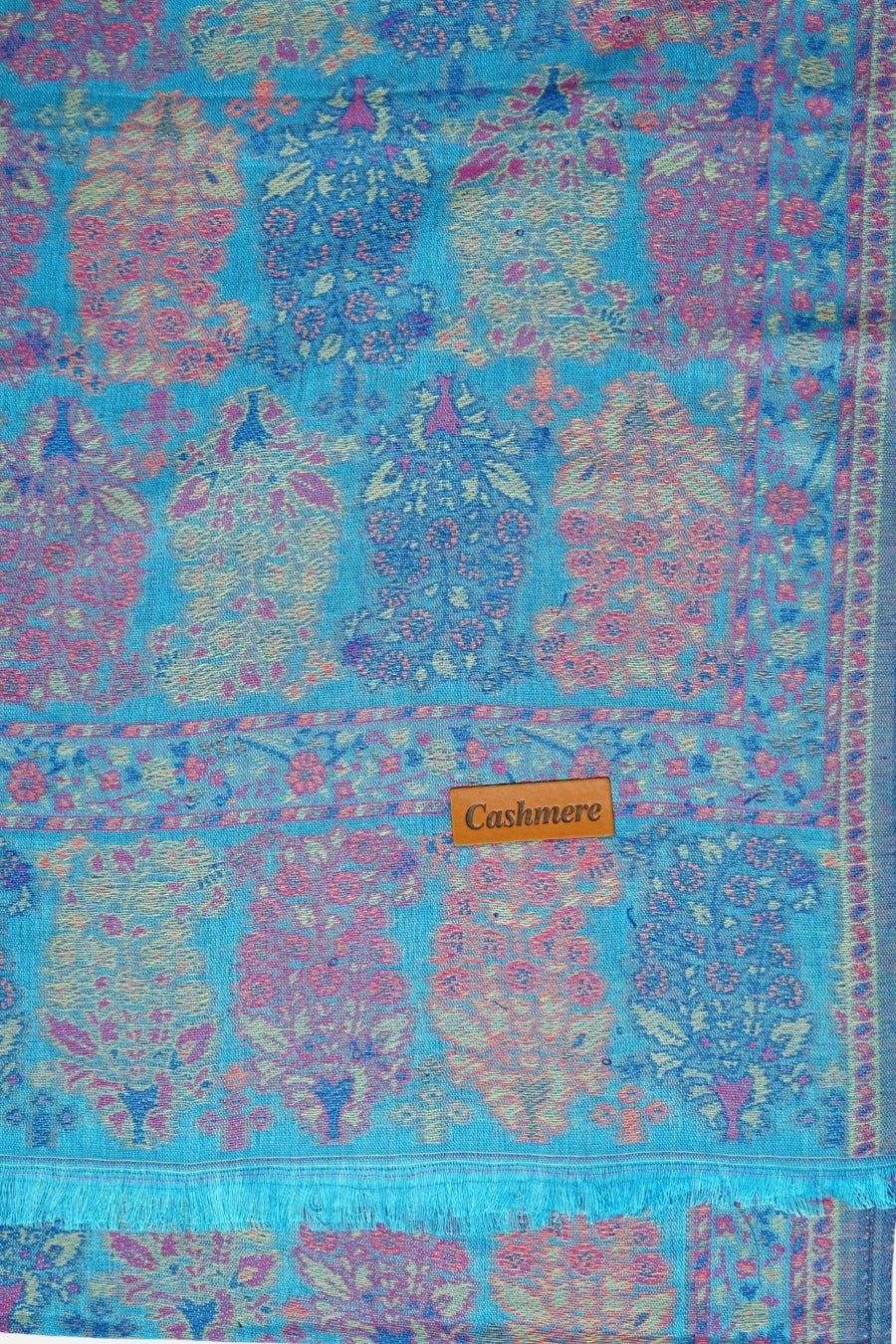 Printed Cashmere Echo Hijab - Blue Ash Bloom