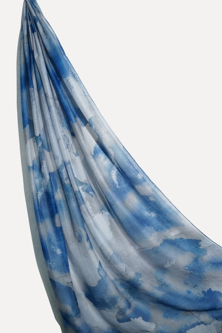 Printed Viscose Modal Hijab - Blue Horizon