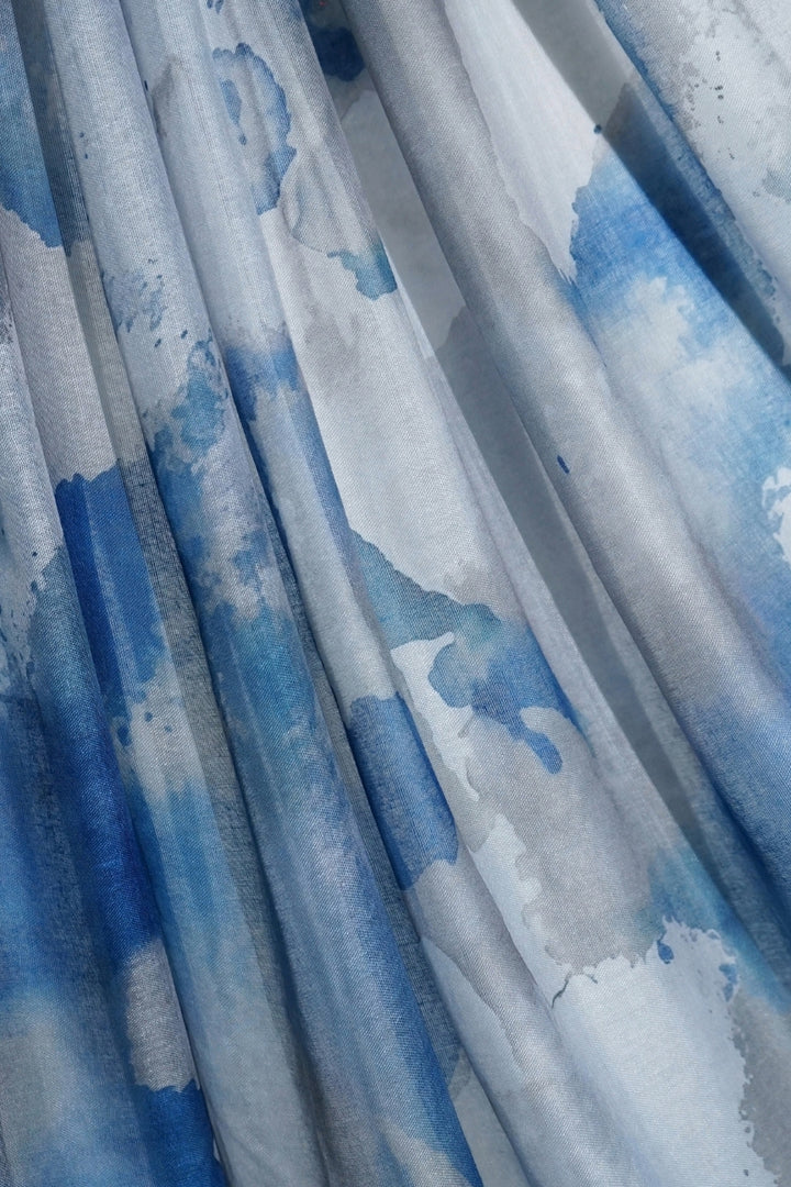 Printed Viscose Modal Hijab - Blue Horizon