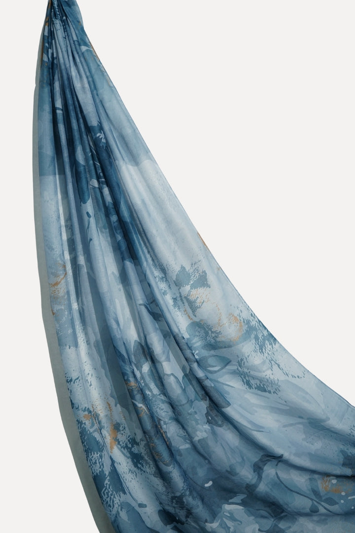 Printed Viscose Modal Hijab - Bluebell Mist