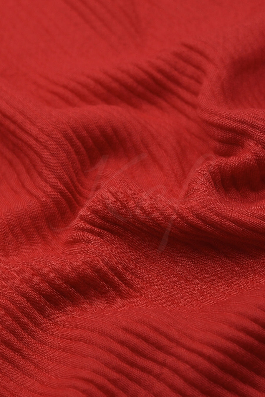 Crinkle Lawn Hijab - Bright Red