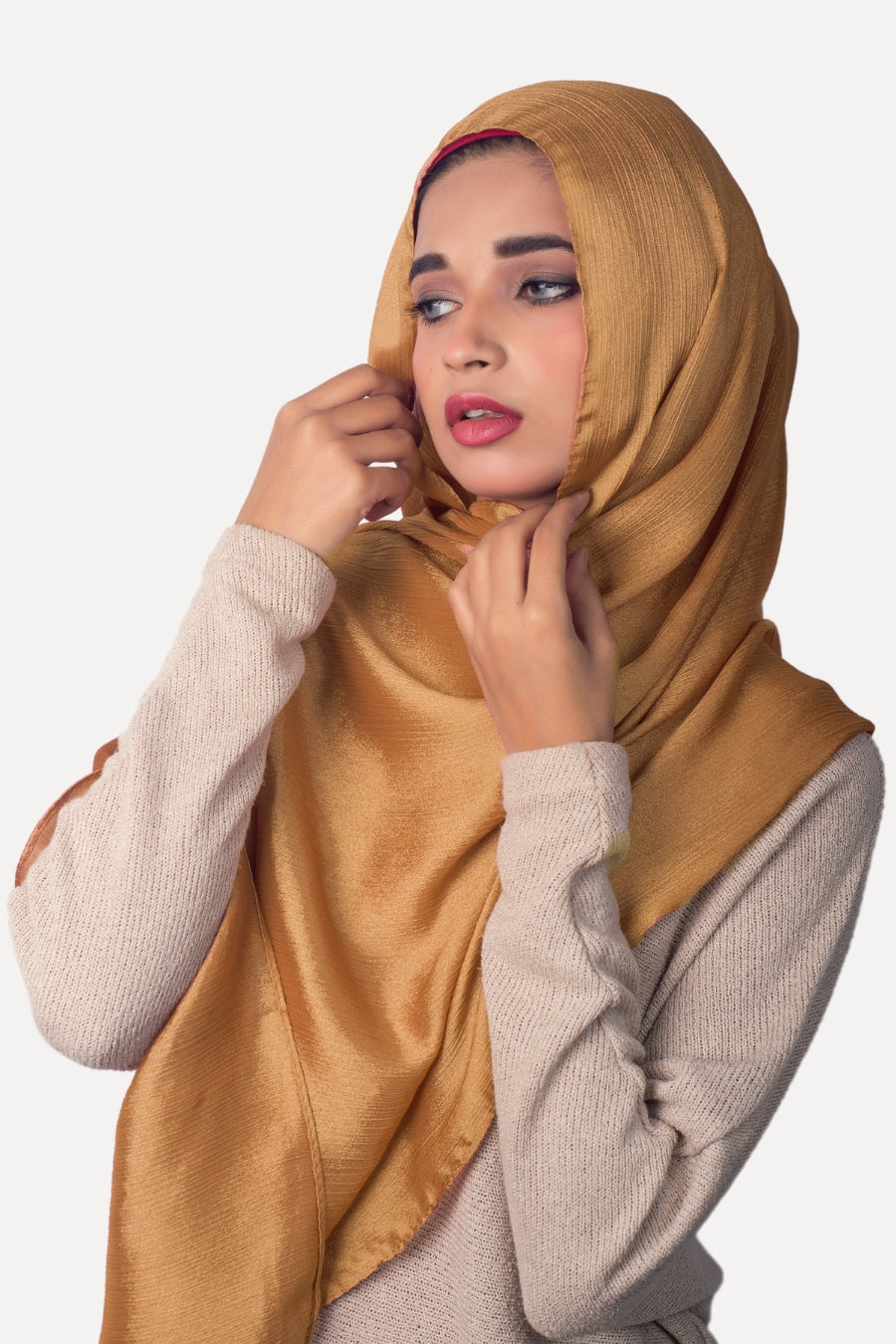 Crinkle Chiffon Hijab - Bronze (Shimmer)