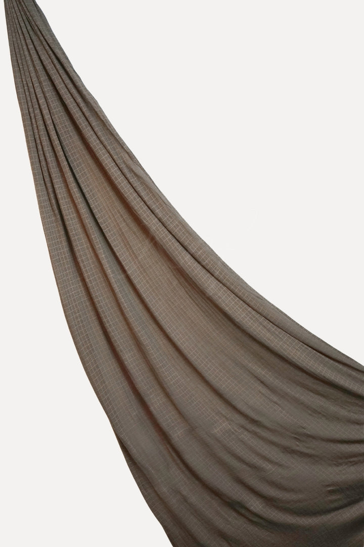Checkered Jersey Hijab - Brown