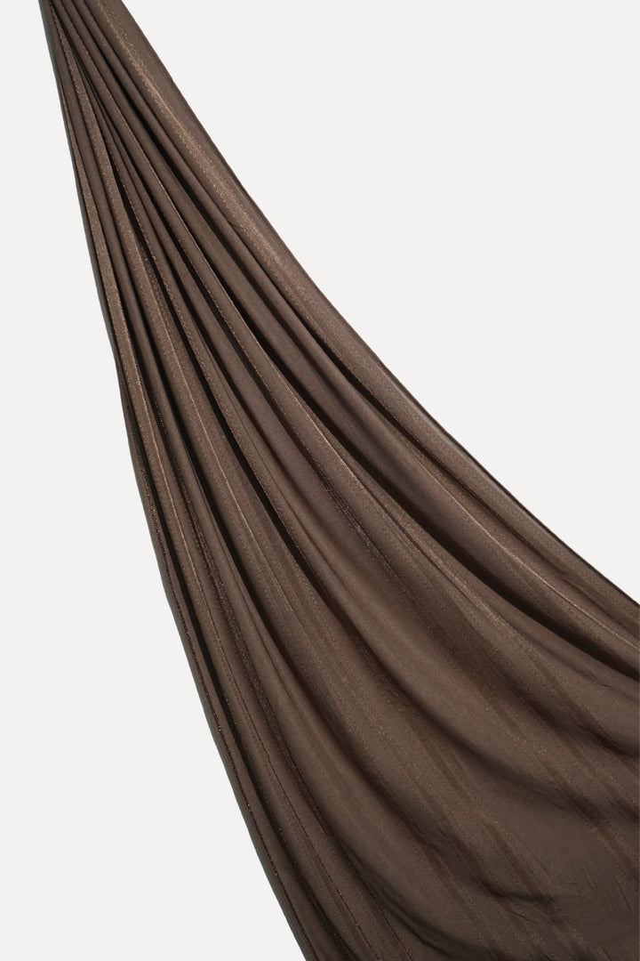 Stone Linear Jersey Hijab - Brown