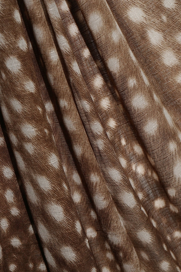 Deer Printed Lawn - Brown