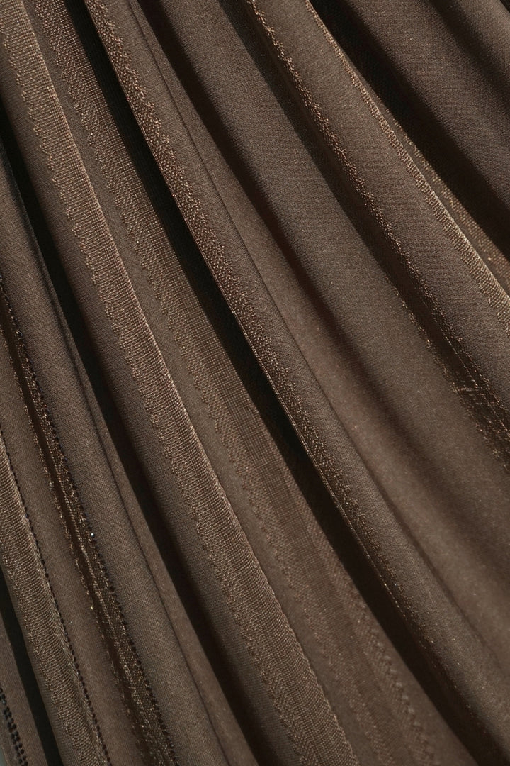 Stone Linear Jersey Hijab - Brown