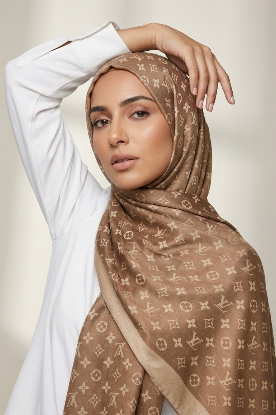 LV Cashmere Hijab -  Brownish Gold