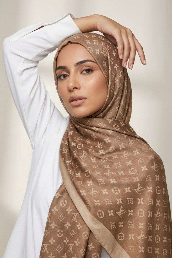 LV Cashmere Hijab -  Brownish Gold