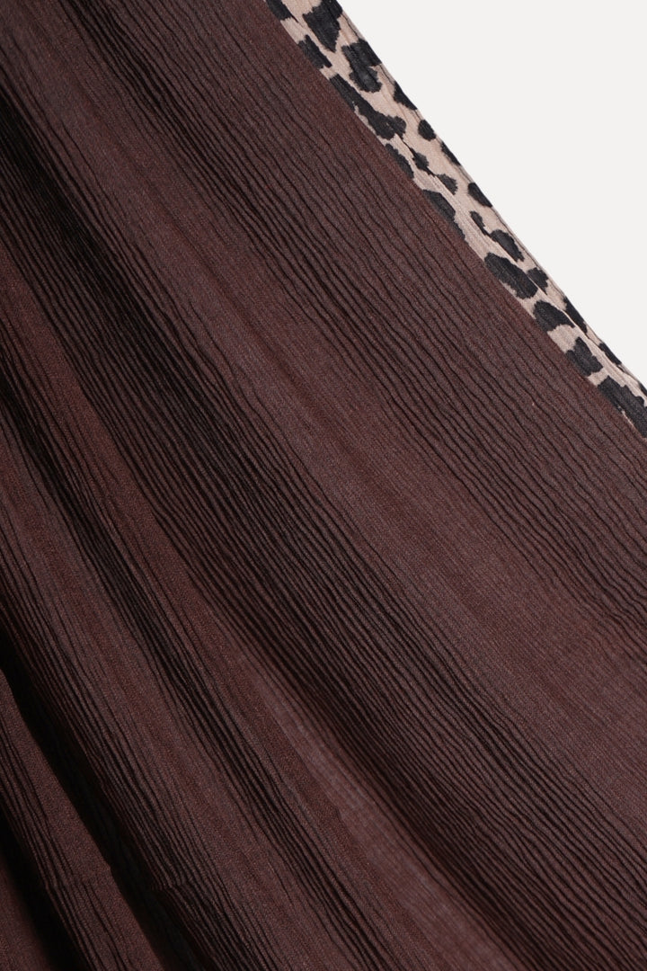 Pleated Crinkle Hijab - Brunette