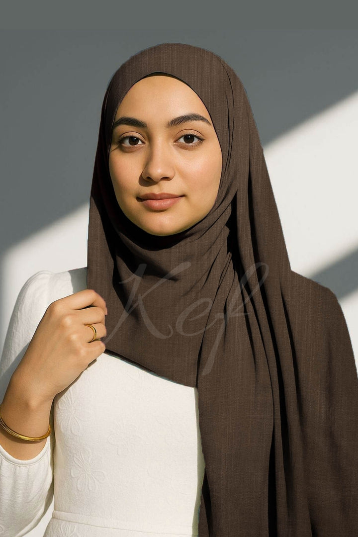 Turkish Lawn Hijab - Brunette