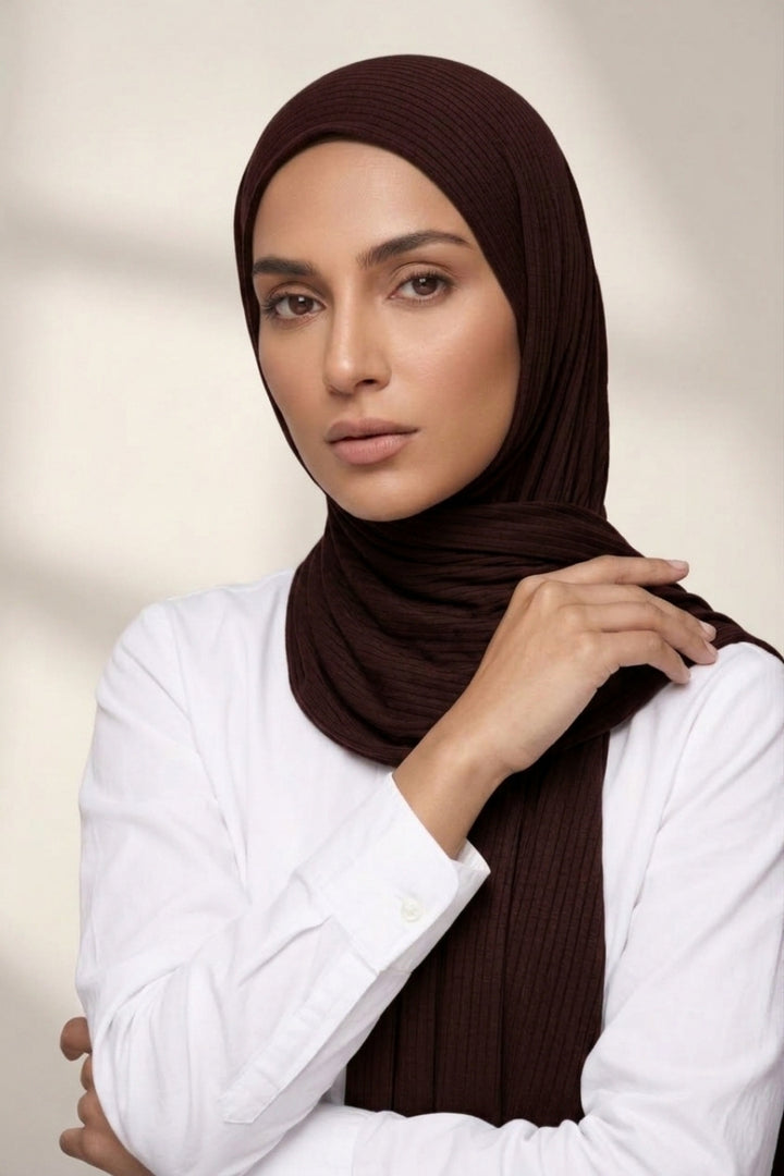 Micro Rib Jersey - Brunette